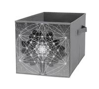 Nugier 1 PC Basket Bin Foldable Dirty Clothes Bag Bucket Fabric Dorms Waterproof Laundry Hamper Square Organizer Storage Handles Closet Print Tree Sacred Geometry Symbols Elements Circles Star