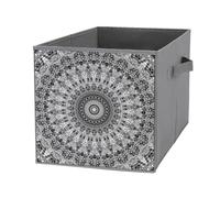 Nugier 1 PC Basket Bin Foldable Dirty Clothes Bag Bucket Fabric Dorms Waterproof Laundry Hamper Square Organizer Storage Handles Closet Print Ethnic Tribal Mandala Mosaic Retro Digital Fractal