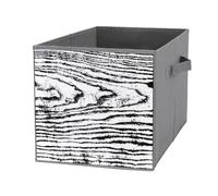 Nugier 1 PC Basket Bin Foldable Dirty Clothes Bag Bucket Fabric Dorms Waterproof Laundry Hamper Square Organizer Storage Handles Closet Print Vintage Old Retro Wood Black White Texture