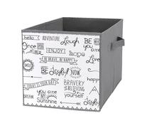 Nugier 1 PC Basket Bin Foldable Dirty Clothes Bag Bucket Fabric Dorms Waterproof Laundry Hamper Square Organizer Storage Handles Closet Print Hand Drawn Words Laugh Hope Love Sunshine Believe Joyful