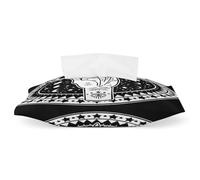 Nugier Leather Tissue Box, Home Vanity Rectangle Tissue Cover Case Bag with Handle for Car Bathroom Office Desk 11.3x6.5 in Print Palmistry Human Hand on Black Dark