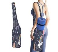 Nugier Yoga Mat Bag, Soft Canvas Storage Bag Fashion Mat Bag Pocket Shoulder Strap Clothes Dorm Organizer Print White Pink Purple Narwhal Whale Fishes Rainbow