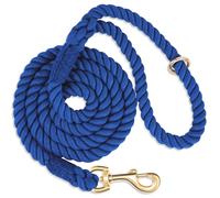 NUGUTIC Dog Leash 5 FT Handmade Braided Cotton Rope Leashes for Small Medium and Large Dogs, New Golden Heavy Duty Metal Clasp, Navy Blue