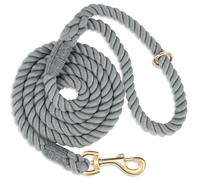 NUGUTIC Rope Dog Leash 6 FT Handmade Braided Cotton Rope Leashes with Heavy Duty Metal Clasp for Small Medium Large Dogs, Grey