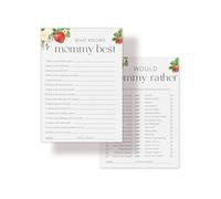 Nuhany Hilarious Baby Shower Games, Who Knows Mommy Best Game, Would Mommy Rather Berry Sweet Baby Shower Decorations -30 pcs, 5x7 in - H08