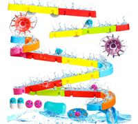 Nuheby Bath Toys Bath Track Game Shower Water Toys Watermill Slide Bath Toy Toddler Bath Time Multicoloured Diy Sucking Orbit with Suction Cups Kids