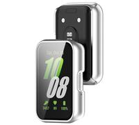 NUHFUFA All-in-One Film Case for Samsung Galaxy Fit 3 Anti-scratch Watch Cover, Frosted Protective Case with Screen Protector(Silver)