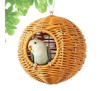 Nuhjytgf Bird House - Imitation Rattan Bird Hut - Woven Shelter, Pet Hut for Sugar Glider Ferret Canary Cockatiel Conure Small Animal
