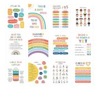Nuhjytgf Calming Corner Posters, Emotion Regulation Visuals, 12 Pieces, Mental Health Posters, Feelings Wall Art, Classroom Display Set, For Elementary Preschool Learning