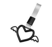 Nuhjytgf Car Love Wings Pull Ring Pendant, Tear Resistant Strap, 23.5×14.8 Cm, Decorative Warning Loops Bumper, Drift Charm for Interior, Clip On Design, for Cars Trains Buses