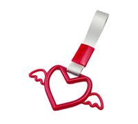 Nuhjytgf Car Love Wings Pull Ring Pendant, Tear Resistant Strap, 23.5×14.8 Cm, Decorative Warning Loops Bumper, Drift Charm for Interior, Clip On Design, for Cars Trains Buses