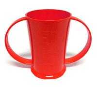 NuHorizons Healthcare Products Two Handled Graduated Beaker Without Lid - 200ml Adult Feeder Cup - Adult Drinking Aid (Colour Red, Pack of 1 Cup)