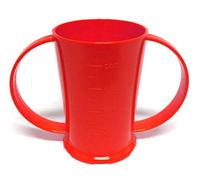 NuHorizons Healthcare Products Two Handled Graduated Beaker Without Lid - 200ml Adult Feeder Cup - Adult Drinking Aid (Colour Red, Pack of 2 Cups)