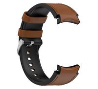 NUHUFA Small Size Silicone Patch Leather Buckle Watch Bands, 20mm Width 5.1-7.5 Inches Wrist Circumference Watch Strap for Samsung Galaxy 4/5/6& Classic Series Watch(Brown)