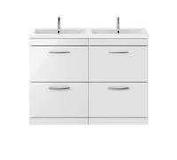 Nuie 1200 Fs 4-Drawer Vanity & Double Basin