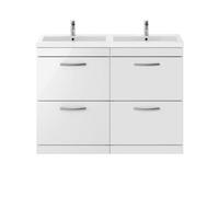Nuie 1200 Fs 4-Drawer Vanity & Double Basin