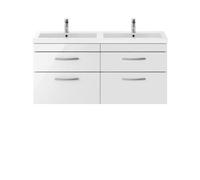 Nuie 1200 Wh 4-Drawer Vanity & Double Basin
