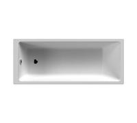 Nuie 1700 X 700mm Square Thin Edge Single Ended Bath With Legset - Modern White Acrylic