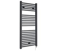 Nuie 300 Watt Electric Heated Towel Rail | Anthracite | Steel | 1100mm x 500mm