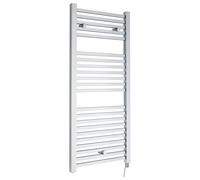 Nuie 300 Watt Electric Heated Towel Rail | Chrome | Steel | 1100mm x 500mm