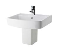 Nuie Bliss Basin and Semi Pedestal | White | Ceramic | 520mm