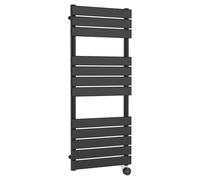 Nuie 600 Watt Electric Heated Towel Rail | Anthracite | Steel | 1213mm x 500mm