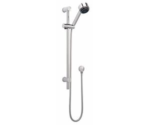 NUIE A3040 ǀ Modern Bathroom Round Slide Rail Kit with Adjustable Brackets, Multi-Function Handset and Outlet Elbow, 755mm x 11mm, Chrome, Set of 6 Pieces