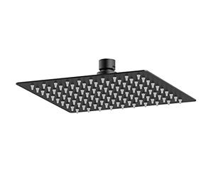 nuie A4088 Windon | Modern Bathroom Square Easy Clean Fixed Shower Head, 200mm x 200mm, Matt Black