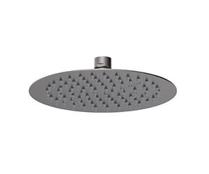 nuie A7082 Arvan Modern Bathroom Round Fixed Shower Head, 200mm x 200mm, Brushed Pewter