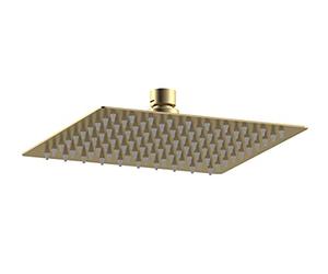 nuie A8088 Windon | Modern Bathroom Square Easy Clean Fixed Shower Head, 200mm, Brushed Brass
