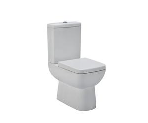 Nuie Ambrose Short Projection Semi Flush to Wall Toilet Pan with Cistern and Soft Close Toilet Seat | White | Ceramic | 380mm x 825mm x 585mm