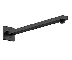 nuie ARM413 Windon | Modern Bathroom Square Wall Mounted Shower Arm, 355mm, Matt Black