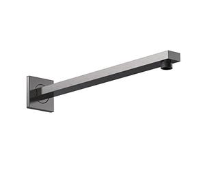 nuie ARM713 Windon Modern Bathroom Square Wall Mount Rectangular Shower Arm, 355mm, Brushed Pewter