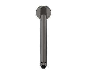 nuie ARM716 Arvan Modern Bathroom Round Ceiling Mount Shower Arm, 300mm, Brushed Pewter