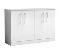 Nuie Arno 4 Door Vanity Unit with Worktop | Gloss White | MFC | 1200mm