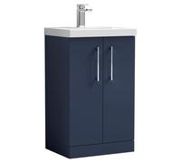 nuie Arno 500mm Floor Standing 2 Door Vanity & Basin 3 - Midnight Blue, Blue