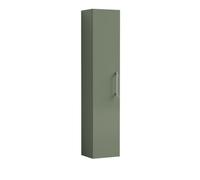 Nuie Arno Single Door Tall Wall Hung Storage Unit | Satin Green | MDF | 300mm