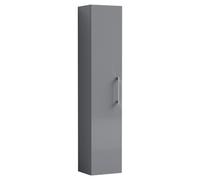 Nuie Arno Single Door Tall Wall Hung Storage Unit | Satin Grey | MDF | 300mm