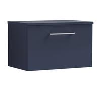 nuie Arno 600mm Wall Hung 1-Drawer Vanity & Worktop - Midnight Blue