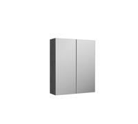 Nuie Arno Woodgrain Mirrored Cabinet | Anthracite | Glass/MDF | 600mm