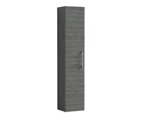 Nuie Arno Woodgrain Single Door Tall Wall Hung Storage Unit | Anthracite | MDF | 300mm