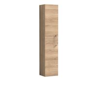 Nuie Arno Woodgrain Single Door Tall Wall Hung Storage Unit | Bleached Oak | MFC | 300mm