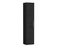 Nuie Arno Woodgrain Single Door Tall Wall Hung Storage Unit | Charcoal Black | MDF | 300mm