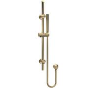 Nuie Arvan Brushed Brass Round Slider Rail Shower Kit Sty842, 740mm, Single-Function Handset