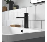 Nuie Arvan Mono Basin Mixer with Push Button Waste | Matt Black | Brass | 52mm x 160mm x 147mm