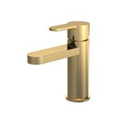 Nuie Arvan Mono Basin Mixer Tap with Push Button Waste | Brushed Brass | 52mm x 160mm x 147mm