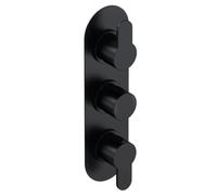 Nuie Arvan Triple Concealed Thermostatic Shower Valve with Diverter | Matt Black | Brass/ABS | 80mm x 280mm x 136mm