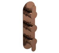 Nuie Arvan Triple Thermostatic Valve With Diverter, Concealed Shower Valve With Precise Control, Brushed Bronze Finish