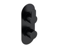 Nuie Arvan Twin Concealed Thermostatic Shower Valve | Matt Black | Brass/ABS | 80mm x 215mm x 136mm