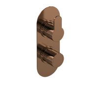 Nuie Arvan Twin Thermostatic Valve, Concealed Shower Valve With Precise Temperature Control, Brushed Bronze Finish